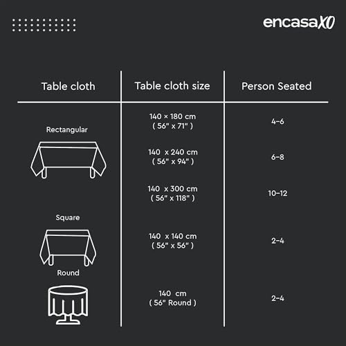 Image of Encasa XO Dining Table Cloth 4 Seater, Satin Table Cover 56 inch Round