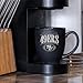Rico Industries NFL Football San Francisco 49ers Tribute 15oz Laser Engraved Matte Black Ceramic Bistro Mug - For Hot or Cold Drinks