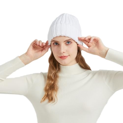 Gorro grueso de punto para invierno para mujer miniatura 2
