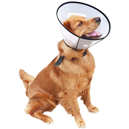 Qiyadin HZPTLXF202109-S Plastic Pet Recovery Collars & Cones For Dogs And Cats After Surgery Adjustable Dog Neck Cone Surgical Elizabeth E-Collar Prevent Biting And Stop Licking Wound  thumb #6
