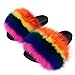 FOLOBE Pantoufles en Fausse Fourrure pour Femmes Bout Ouvert Pantoufles en Fausse Fourrure Filles Diapositives moelleuses en Plein air …