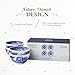 Spode Blue Italian Dip Bowl Set of 4-4-Inch Porcelain Bowls with Oriental Design, Dishwasher & Microwave Safe Tableware for Dip, Side, Appetizers, Dessert - Blue & White Dinnerware