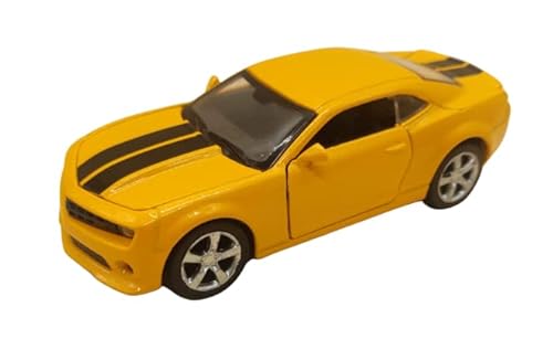 2 Carrinhos De Ferro Carro Camaro Amarelo Vermelho Fricção Carro Miniatura Colecionáveis Abre Portas