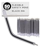Flexible Safety Pens | 50 Pack of Pens For Mental Health, Mental Health Hospital, Jail, and Prison | Super Bendable with Black Ink | 3.8 Inches Safe & Flexible for Hospitals and Health (50 Pack)