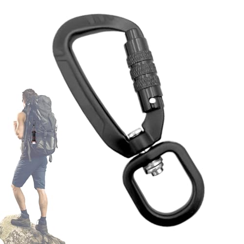 Mosquetón Giratorio - Mosquetón Con Articulación Giratoria De 360°, Bloqueo De Aluminio, Clip De Bloqueo De 4 Kn | Hebilla Antideslizante, Correa Para Perro Para Escalar, Acampar, Senderismo, Mochiler