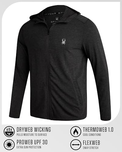 Spyder Mens Athletic Hoodies - Full Zip UPF 30+ Breathable Lightweight Hoodies for Men - Moisture-Wicking Hooded Sweatshirt3
