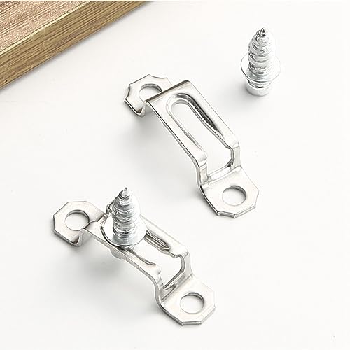 Image of 100x Invisible Connector Screw Fasteners, Hidden Connectors, Steel Furniture Concealed Connector with Screws for Home Kitchen, Black, Half