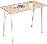 Small Computer Desk Study Writing Table for Home Office, I Shaped Black Modern Desk Office Laptop...