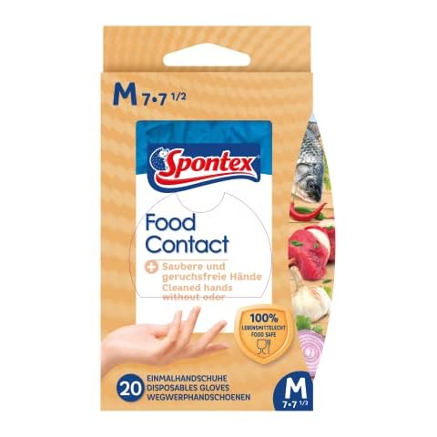 Spontex Food Contact, 20 Einmalhandschuhe aus Nitril, lebensmittelecht, latexfrei und ungepudert Cover