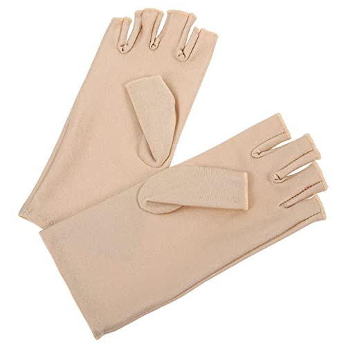 FRCOLOR 1Pair Women UV Protection Fingerless Sun Gloves Lightweight Summer Driving Cycling Gloves for Outdoor Activities Comfortable Half Finger Design Breathable Sunblock