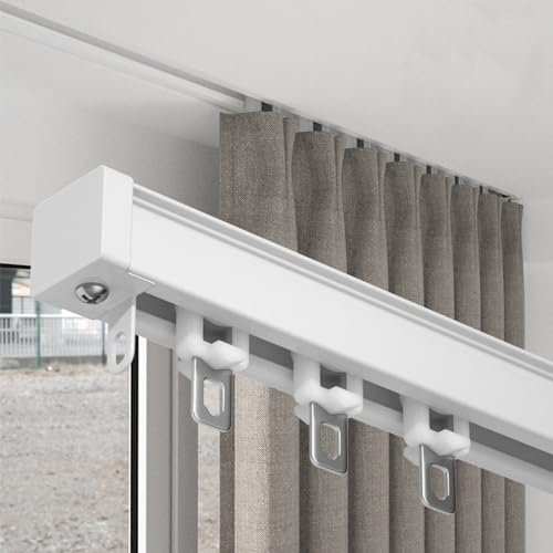 Tringle à rideau de douche anti-affaissement avec rail invisible de plafond