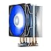 400 Niebieski/Czerwony LED 4 HeatPipe CPU Chłodnica chłodnica 120mm Wentylator chłodzący do 115X 2011 1366 AMD AM4 AM3 (Blade Color : Blue)
