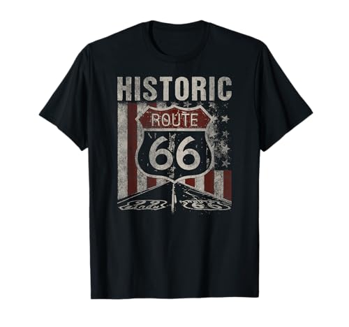 Historic U.S.A. Route 66 Highway Vintage America Road Sign T-Shirt