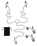 vcmart Einstellbar Nippelklemmen Brustwarzenklemmen mit Kette Nipple Clamps Damen Frau Brustwarzen Kein Piercing Schmuck