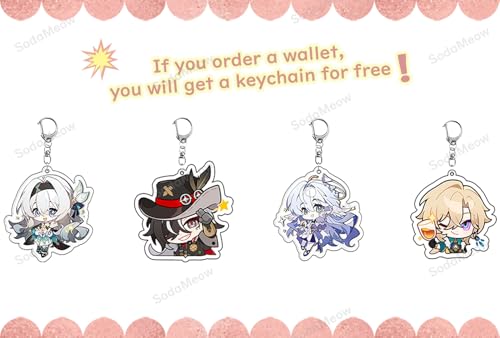 Honkai Star Rail Wallet for Women Men Kawaii Firefly Bifold Wallet Boothill Purse Card Holder, Free Keychain (Boothill)2