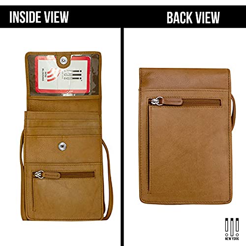 Image of ili New York 6827 Genuine Leather Crossbody Organizer with RFID Blocking Lining | Genuine Leather