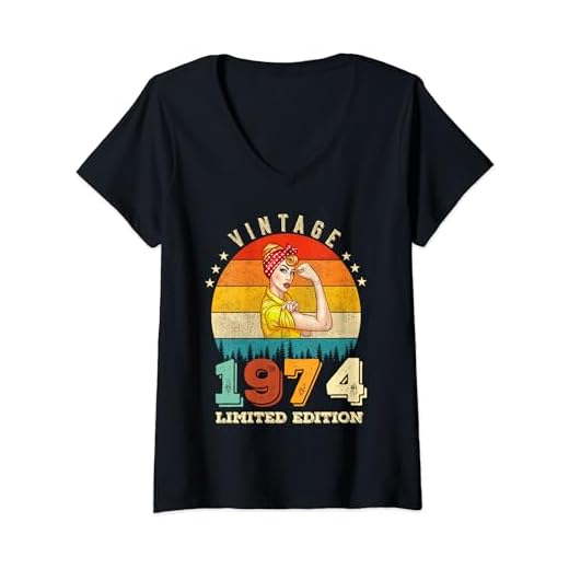 Mujer Vintage 48 Cumpleaños 1974 Edición Limitada Mujeres 48 Años Camiseta Cuello V
