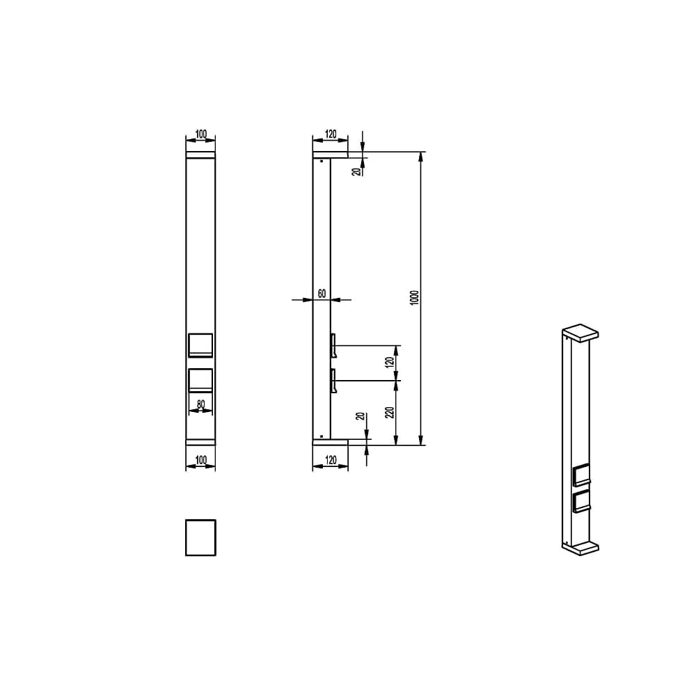 Deko-Light LERNA 600 Colonnina elettrica 2 prese corrente lampione palo LED 7W CCT 3000K 4000K IP65 luce giardino viale 230V 60cm, 733071