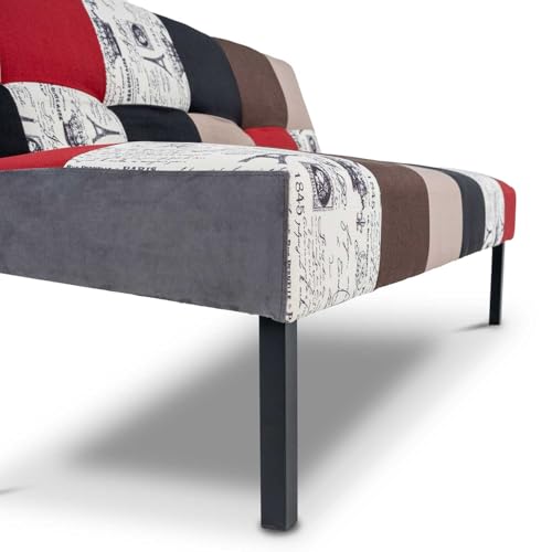 Hroth Sofa Bed 3 Seater,5 Adjustable Backrest Angles,Convertible Bed Settee, Click Clack Sofa Bed for Living Room (Letter Print Multi) - Image 6