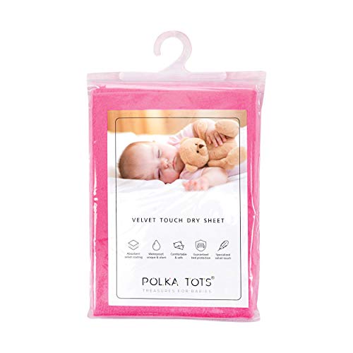 Image of POLKA TOTS Premium Waterproof Dry Sheet for New Born Baby | Extra Absorbent Bed-Cot Protector Mat | Water Proof Sheets for Kids Urine | Rubber Sheet for Adult & Toddlers | 50 x 70 CM S (Pack of 2)