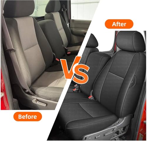 AOMSAZTO Seat Covers for Chevy Silverado GMC Sierra 1500 2007-2013 Crew Cab 2500HD 3500HD 2007-2014, Full Set Coverage for Chevrolet Faux Leather Truck Car Interior Accessories Black - Image 7