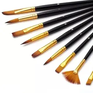 ECLET Art Brush Set for Artists, Painting Brushes Set of 12 Professional Round Pointed Tip Nylon Hair Artist Acrylic Paint Brush for Acrylic/Water Colour/Oil Painting Item 74
