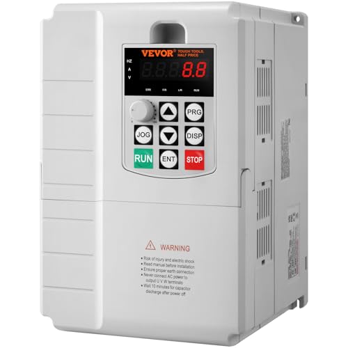 Qualità senza pari: VEVOR 7,5 KW, 34 A, 10 HP VFD offre qualità e potenza senza pari. Offrendo un ingresso monofase AC 220-240 V e un'uscita trifase AC 220 V-240 V, assicura un avvio e un arresto graduali, un controllo costante del motore ed efficienza energetica.