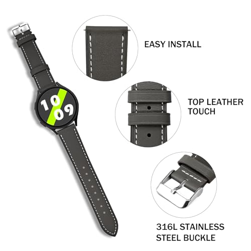22mm Premium Italy Leather Watch Bands Compatible with Samsung Watch 3 45mm, Galaxy 46mm, Gear S3 Frontier, Quick Release Wear-resistant Leather Watch Straps Replacement Band for Women Men