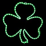Brilliant Brand Lighting - 22 Inch Green LED Rope Light Shamrock Motif - Lighted Silhouette - Indoor/Outdoor