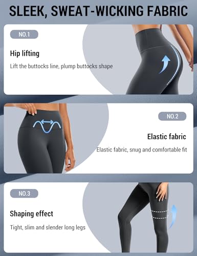 Image of Venzina High Waist Tummy Control Yoga Pants for Women - Super Soft Squat Proof Leggings with 4- Way Stretch for Gym, Running, Yoga & Daily Casual Wear