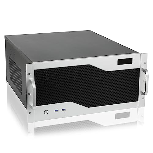 Gabinete Rackmount para Servidor RackChoice 5U de Color Plateado, Compatible con Refrigeración Líquida hasta Radiador de 360 mm, Soporta Fuentes PS2 y SFX