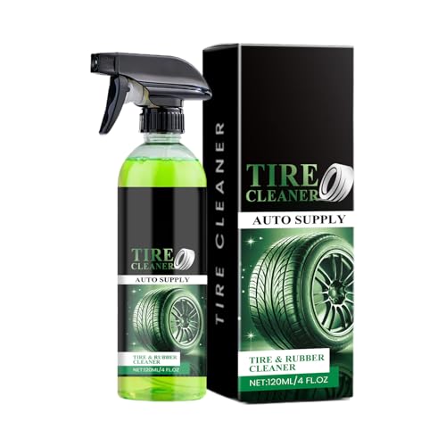 Tyinerc Nettoyant de voiture pour pneus | 120 ml Spray pour brillance et revêtement des roues | Nettoyant de revêtement de pneus – Pour voitures, véhicules, voitures, camping-cars, ainsi que urbain
