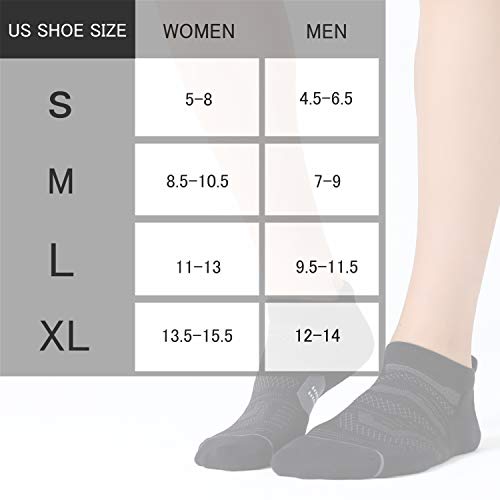 Image of CS CELERSPORT Men's Ankle Running Socks with Cushion, Arch Support Low Cut Athletic Tab Socks for Men Women 6 Pack