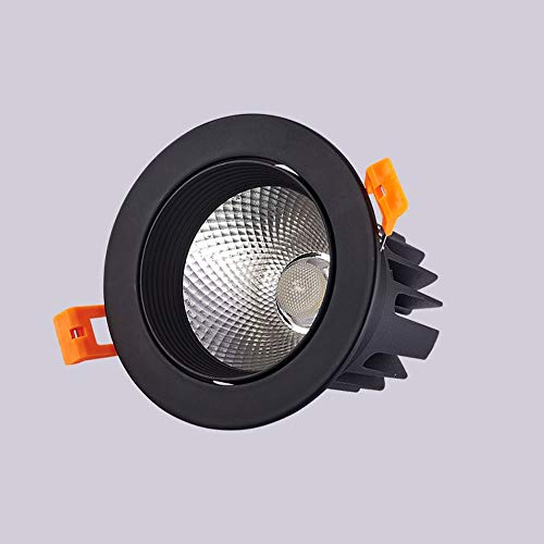 Lámpara de Techo LED empotrada, lámpara de Pared Negra con luz descendente, Foco de Techo para decoración de pasillos y Salas de Estar, 3000K, 4000K, 2700K, 110V, resiste,Warm Yellow-12w