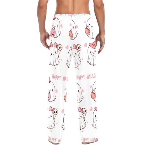 Four Cute Spirits Men's Cotton Pajama Pants with Pockets and Drawstring Comfortable and Stylish,S3