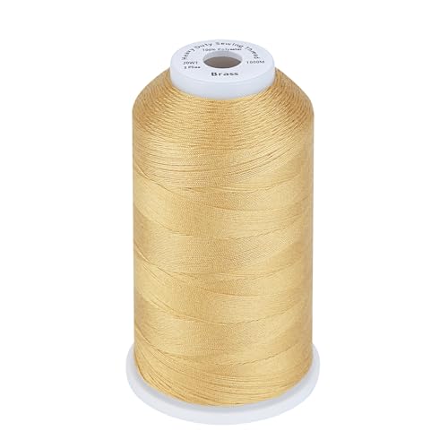 Image of Simthread Heavy Duty Blue Jeans Thread for Denim Sewing 1000 Meters Cone Brass
