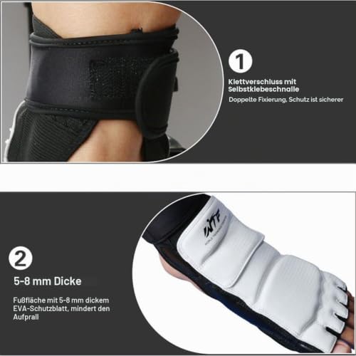 Kitchnexus Taekwondo Fußschoner Knöchelbandage Ideal für Kampfsport, Boxsack, Sparring, Training, Freefight, Kickbox