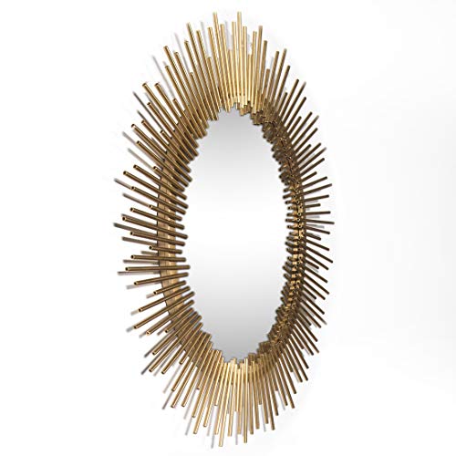Dauntless Contemporary Starburst Wall Mirror By Night Dove Design, Gold #TOP5