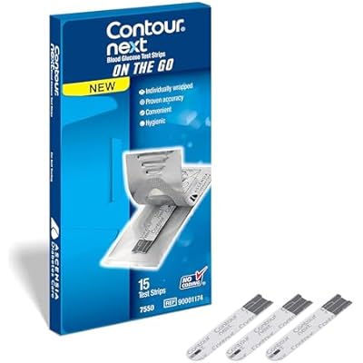 Contour Next Blood Glucose Test Strips for Diabetes 15 Ct (1 Pack) Accurate, No Coding, Second-Chance Sampling, Easy Blood Sugar Testing Strips On the Go, Works with All Contour Next Meters