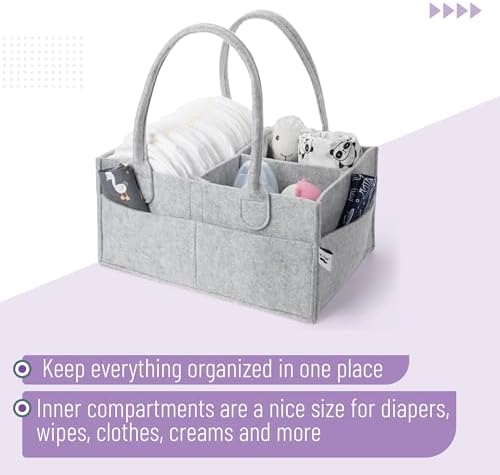 Mr. Pen- Baby Diaper Caddy Organizer, 2 Pack, Gray - 3