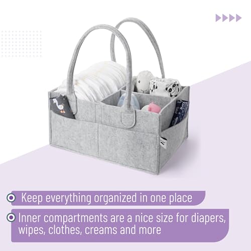 Mr. Pen- Baby Diaper Caddy Organizer, Gray, Medium, Nursery Storage Bin and Car Organizer for Diapers and Baby Wipes - Thumbnail 5