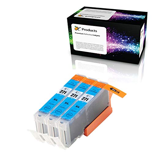 OCP Compatible Canon cli-271 XL Cartuchos de tinta de repuesto para Canon MG5720 mg6821 mg6820 ts6020 MG5722 Pixma Impresoras (3 Cian)