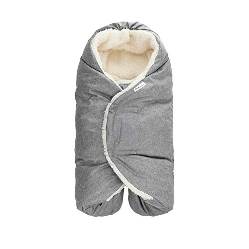 Image of 7AM Enfant Baby Car Seat - Nido Quilted Baby carier Cover, Hooded Soft Plush Lining, Stroller | (Heather Grey, Small 0-6M)