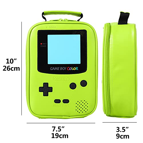 Ontesy Game Console Lunch Box Leather Reusable Lunch Bag Waterproof Thermal Insulated Mini Cooler For Boys Girls Kids Toddlers Teens For Picnic School Daycare (Green) #TOP1