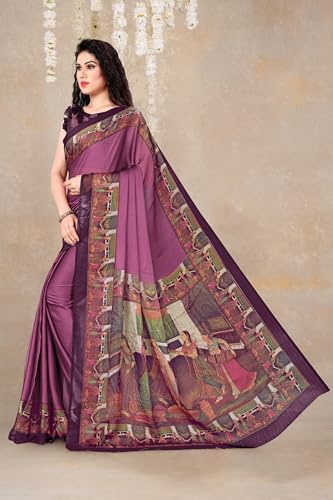 Image of MIRCHI FASHION Saree for Woman Chiffon Kalamkari Design | Professional Office Wear Lightweight Sari for All-Day Comfort with Blouse (Available in 15 Colors)