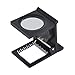 Lupa de tela de tela, lente 10X LED lupa plegable con soporte para lectura, reparación de joyero de reloj, pasatiempo, manualidades, soldadura, costura, etc.