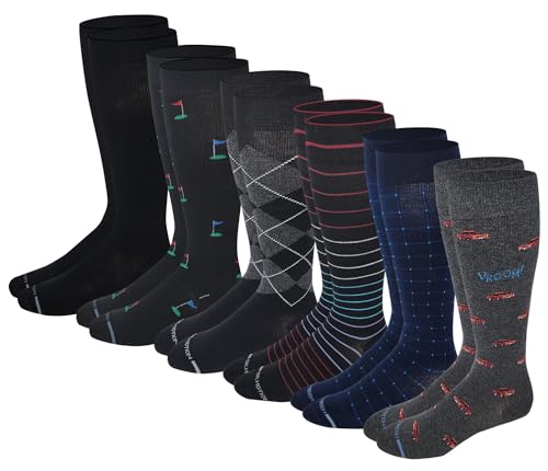 Dr. Motion 6 pairs Men compression Knee High socks