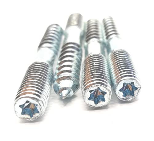 Image of Hanger Bolt M8x60 Silvery Double Headed Bolt Self-Tapping Screw with Hexagon for Furniture 8Pcs