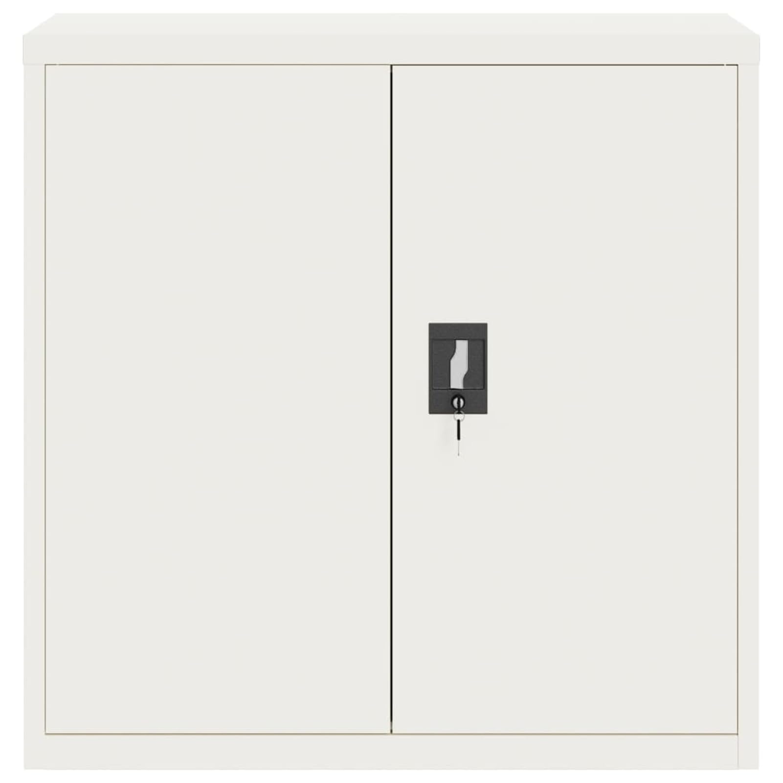 Homgoday Classificatore per Documenti in Acciaio Verniciato a Polvere, 2 Ripiani, Ante Bloccabili, Bianco, 90x40x90 cm, Capacit¨¤ di Carico 30 kg per Ripiano, Assemblaggio Richiesto