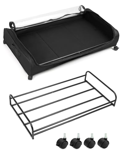 Rangement sous lit à roulettes QWORK bac de stockage 80x40x18 cm